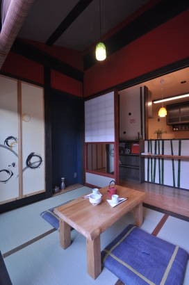 ＬＤＫに隣接する畳の間。 株式会社TAKATA建築の施工事例 MADE in「JAPAN町家」