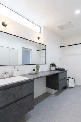 洗面 オダケホーム株式会社の施工事例 住みやすさと使い心地を追求したSIMPLE GRAY BOX