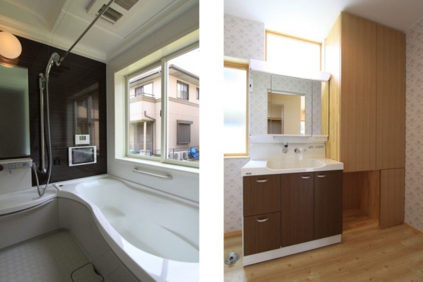 浴室　洗面台 シンク設計事務所の施工事例 南欧のかわいい家