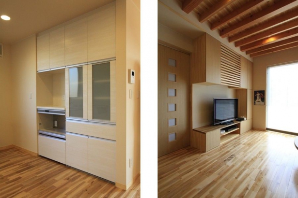 キッチン　リビングボード シンク設計事務所の施工事例 鶸色の家 ひわいろの家