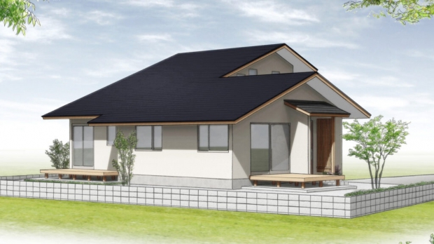 外観イメージ 丸和建設株式会社の施工事例 ひのきと漆喰でつくる平屋＋αの家