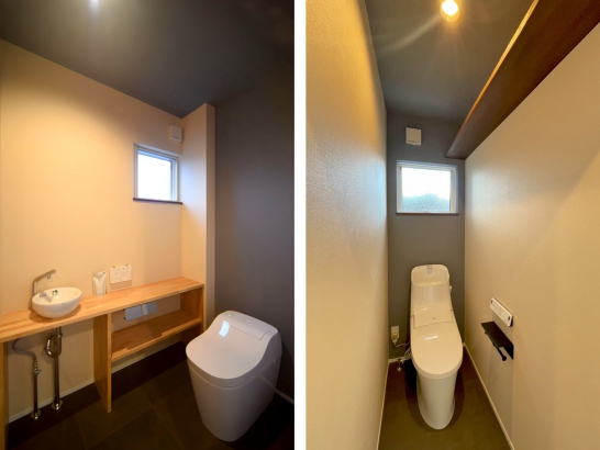 1階・２階のトイレ 有限会社 吉田建築の施工事例 家族の新たなるスタート〜機能性と快適さを融合した住まい〜
